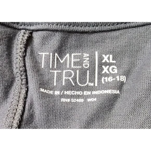 Time And Tru Womens Crewneck T-Shirt XL (16-18) Gray Beach Cover Up Tunic NWOT - Picture 6 of 8